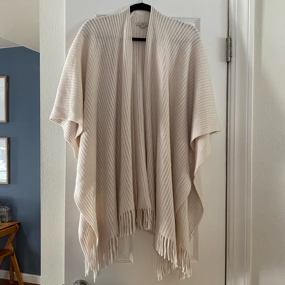 LOFT Fringe Shawl One Size LIKE NEW